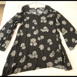 Black Flower Dress/ Blouse